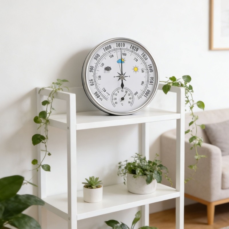 Accurate Double Function Barometer Thermometers Compact Design Perfect For