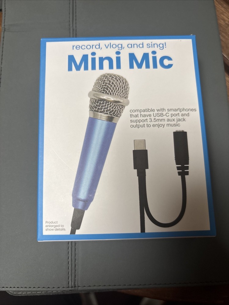 Vivitar Mini Microphone Blue USB Dual channel plug
