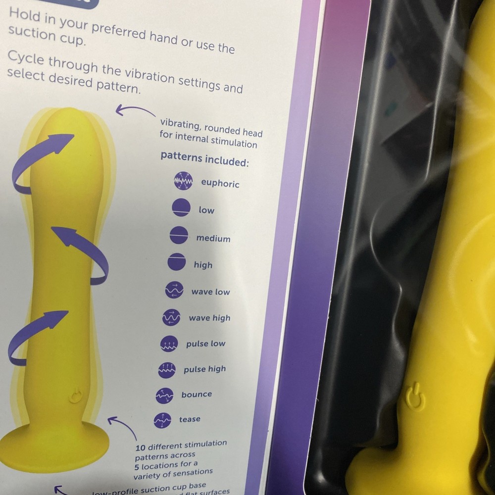 Plus One Luxe Ripple Multi-Vibe Waterproof - Rechargeable-Suction Cup Yellow