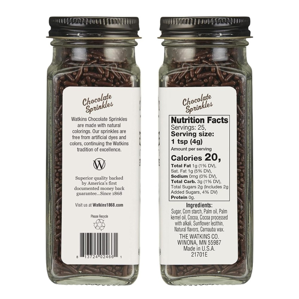 Watkins Chocolate Decorating Sprinkles, 3.5 Ounces