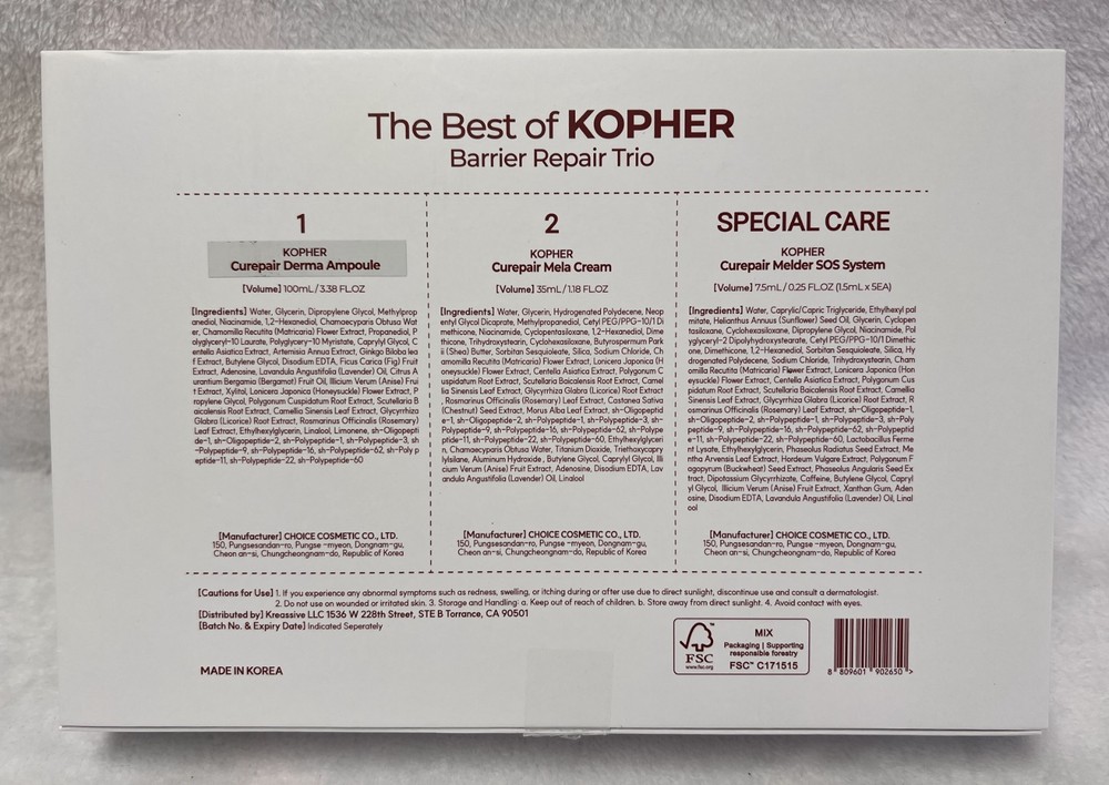 Kopher Barrier Repair Trio, New, $95 Value