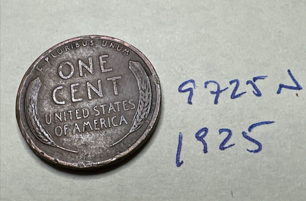 1925 1C BN Lincoln Cent WHEAT PENNY 9725N