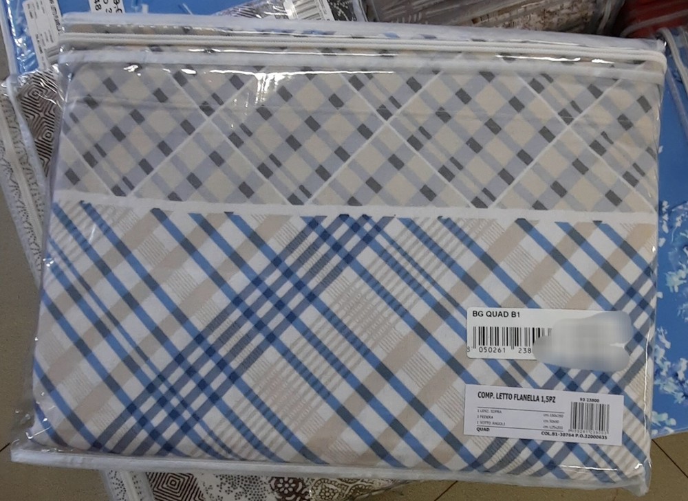 Bassetti One and a Half Square Flannel Bed Set