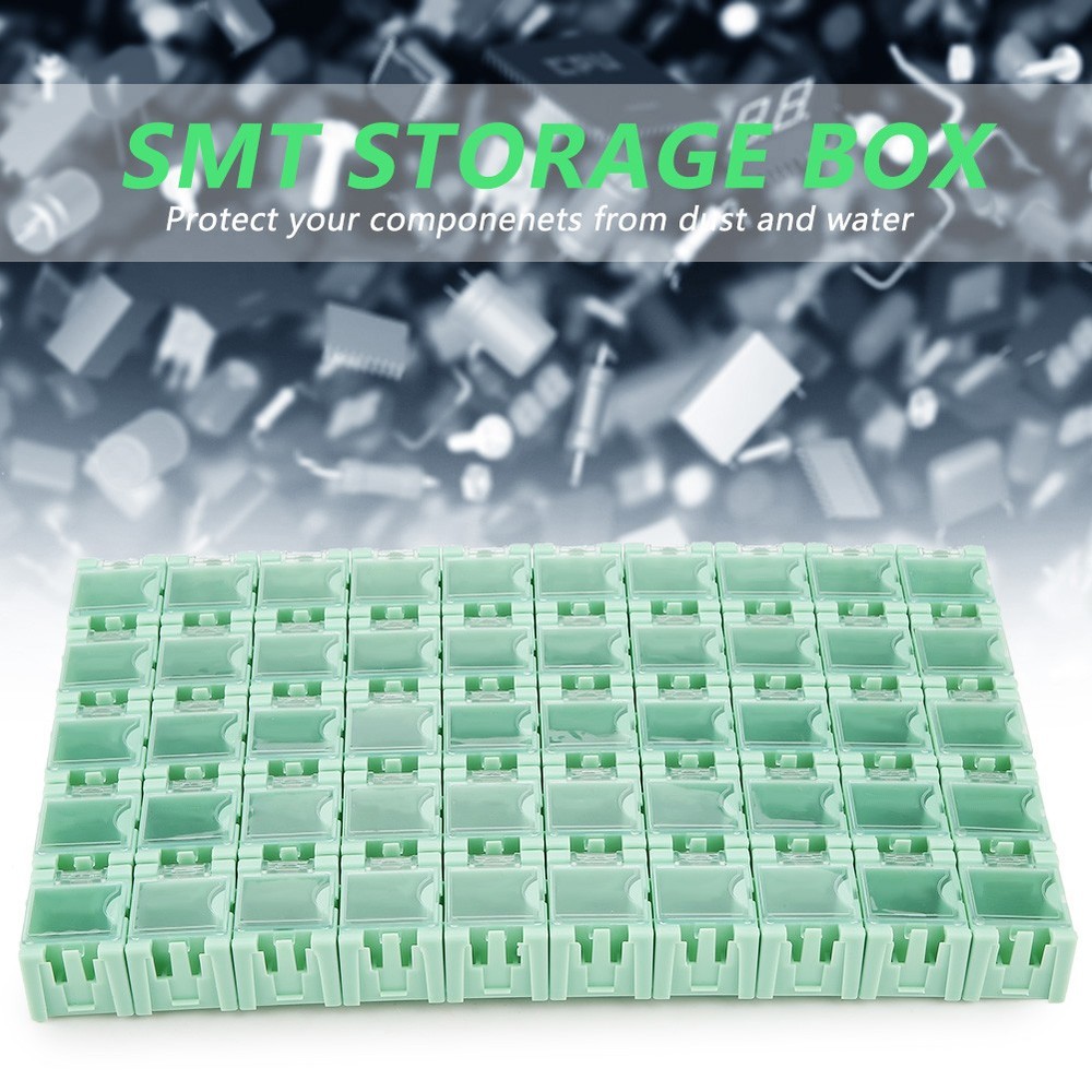 50Pcs Green SMT SMD Container Box Electronic Components Mini Storage Case⊹