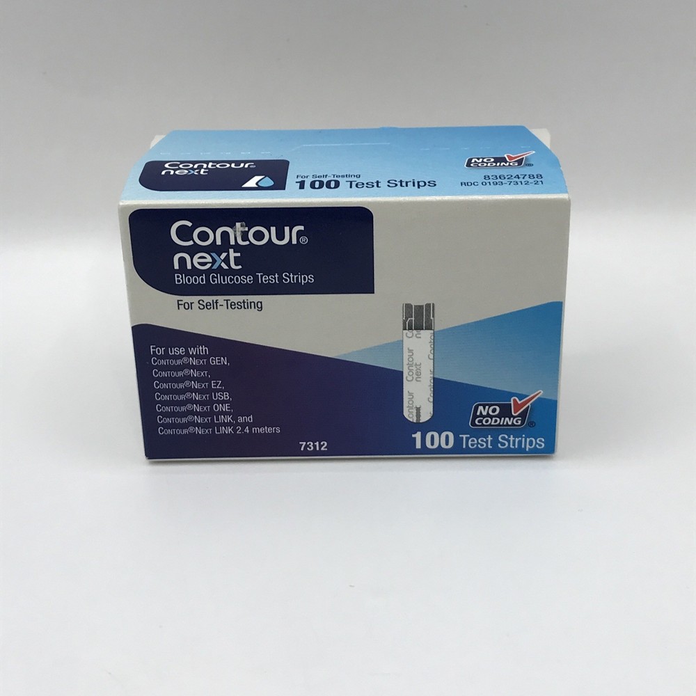 Contour Next Blood Glucose Test Strips exp 04/2027 No Coding 100 Test Strips
