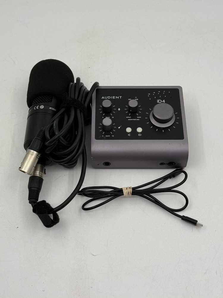 Audient iD4 USB-C Audio Interface with Audio-Technica AT2020 Tested - Used
