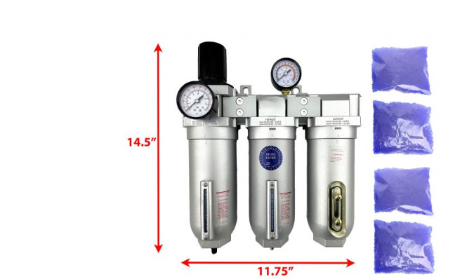 1″ NPT Filter Regulator Coalescing Desiccant Dryer System w/AUTO DRAIN