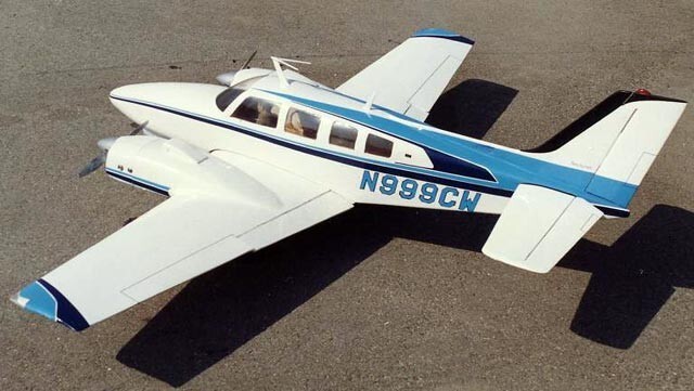 Beechcraft Baron 58P 70" WS RC Model Airplane Plans Templates PDF on USB