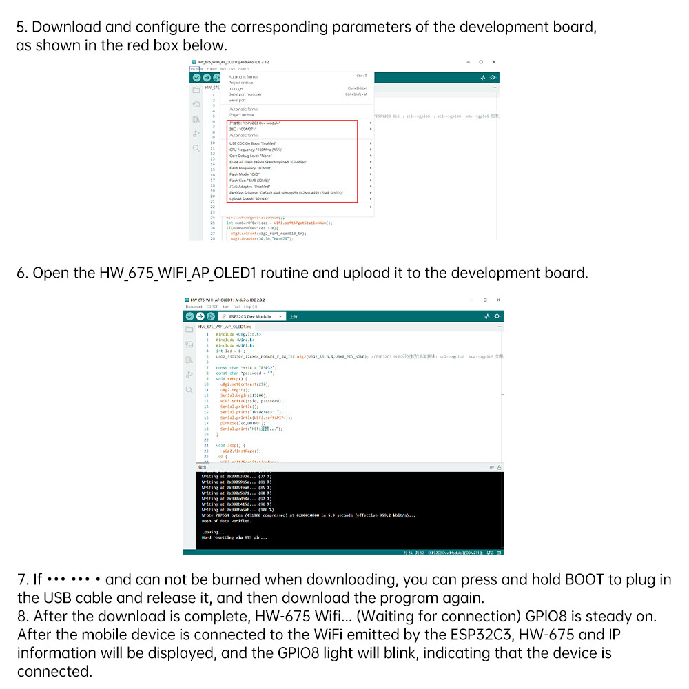 ESP32-C3 0.42-inch OLED WIFI Bluetooth Development Board Type-C 4M SPI Flash