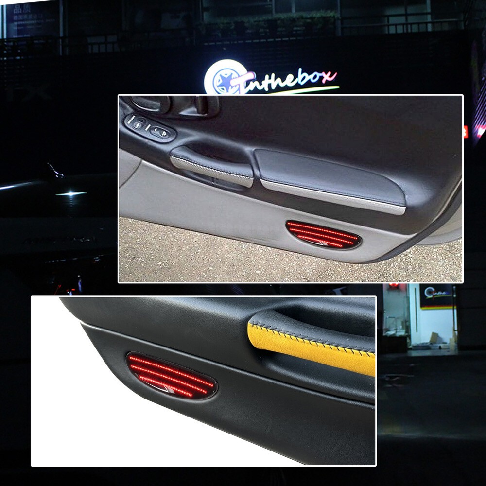 Smoked Red LED Inner Door Panel Reflector Plate Light For Corvette 1997-2004 C5