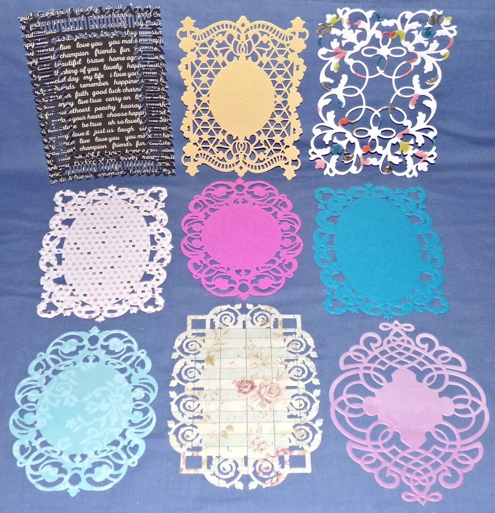 Background Frame Die Cuts Assorted Designs & Prints 9 pcs Handmade FREE Ship