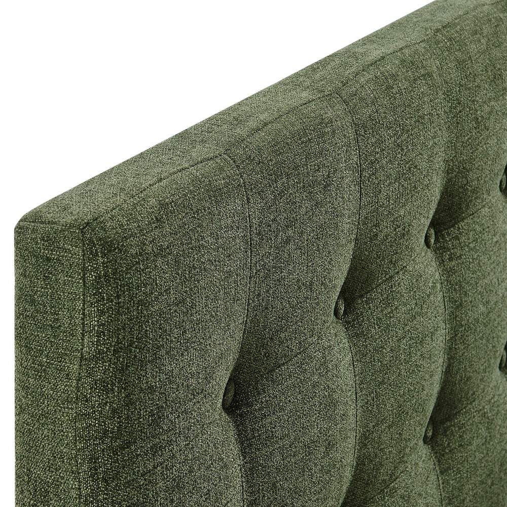 Emily Fabric Upholstered Queen Size Headboard in Foliage