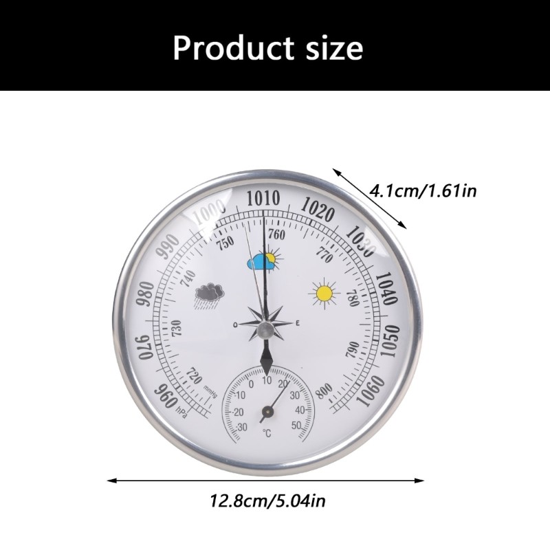 Accurate Double Function Barometer Thermometers Compact Design Perfect For