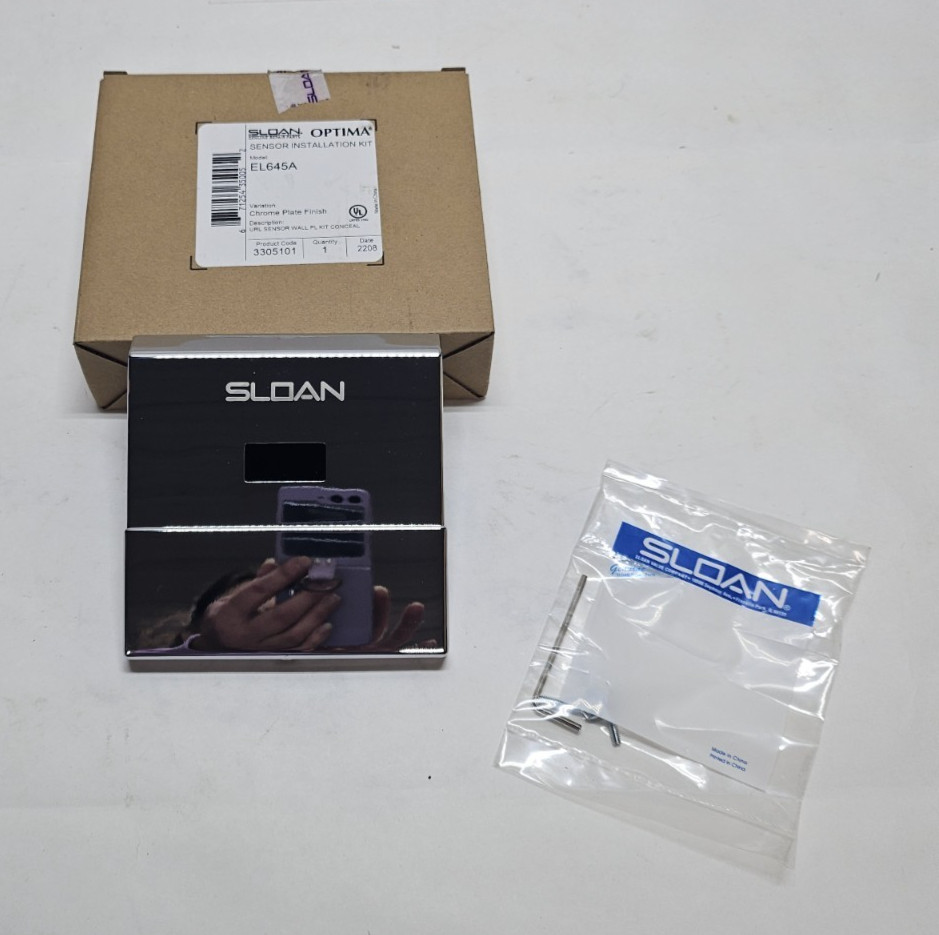 SLOAN EL645A Sensor Installation Kit Chrome Plate Finish Urinal Bathroom