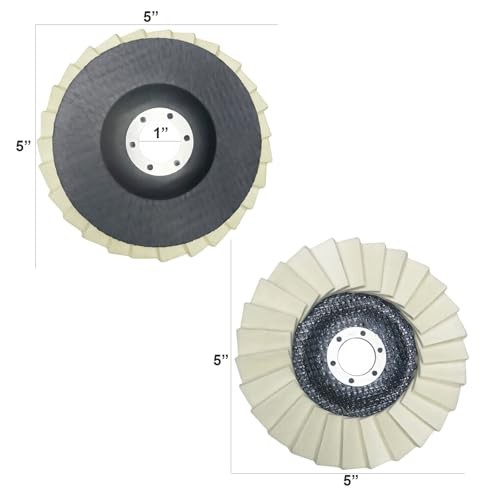 5 Pcs Wool Felt Flap Polishing Discs, Corrugated Buffing Wheel Pad for Angle