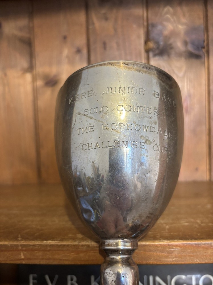 Medium/Large silver plate trophy, trophies