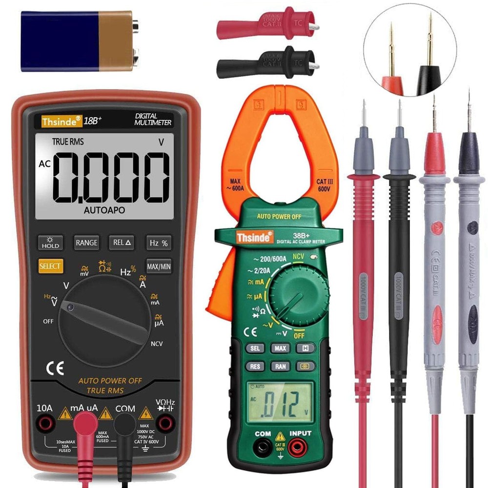 Auto Ranging Digital Multimeter TRMS 6000 with Battery Alligator Orange & 38B