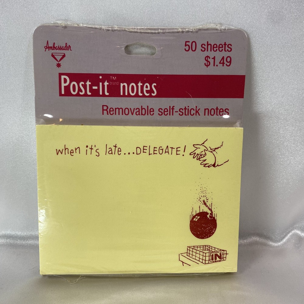 Hallmark Sticky Notepad When Late Delegate Post It Notes Vintage NOS NEW