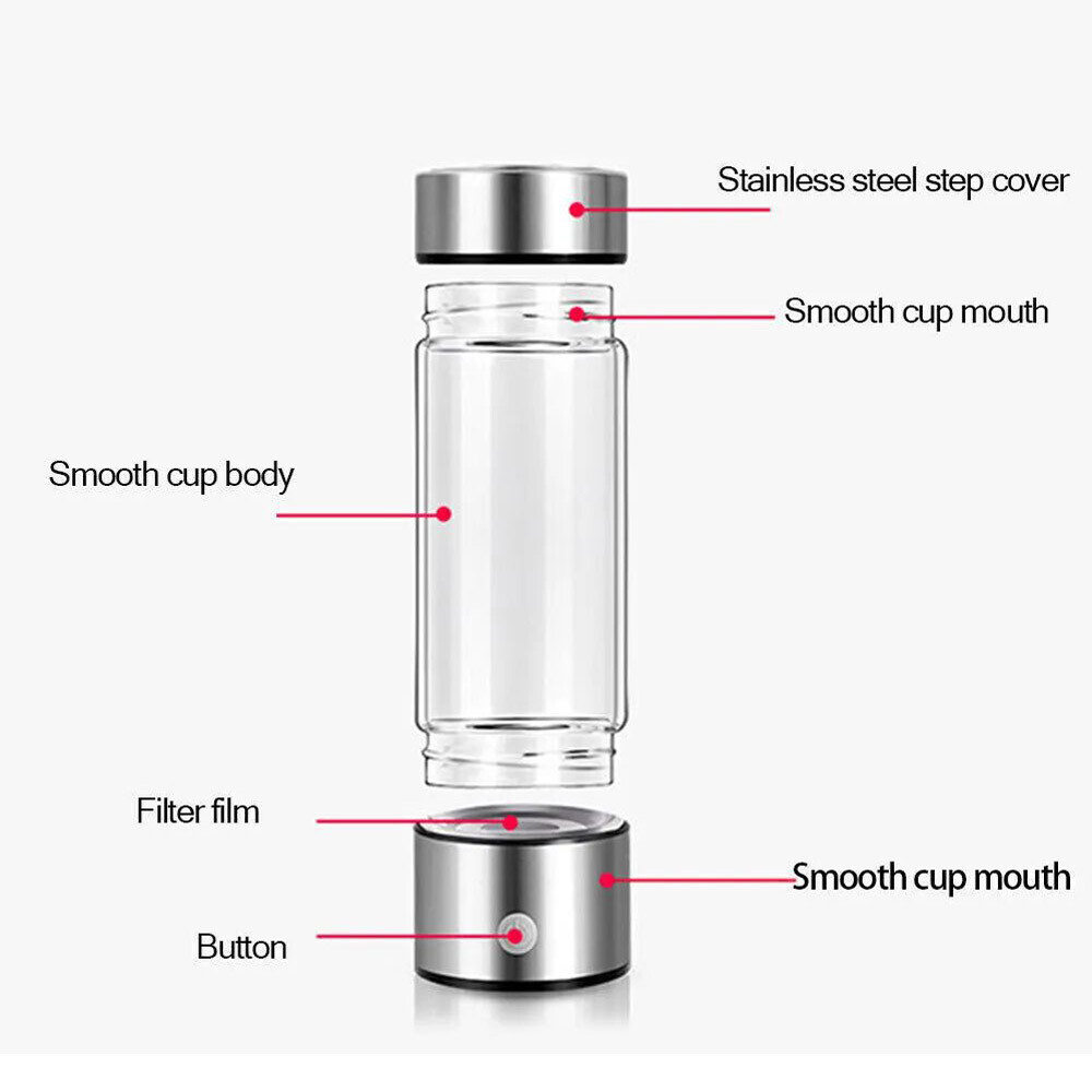 Hydrogen Rich Generator Water Cup Alkaline Ionizer Maker Bottle Anti-Oxidation