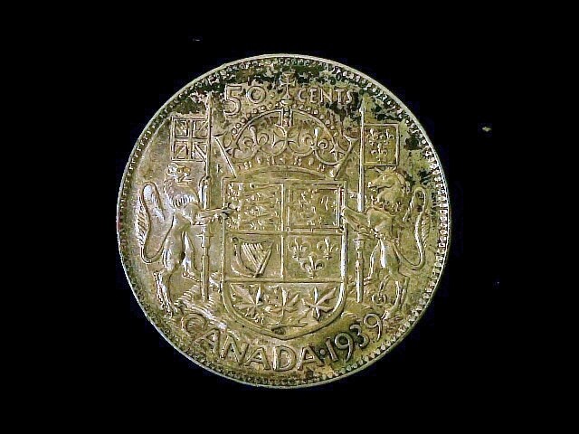 1939 CANADA HALF DOLLAR KM#36 -80% SILVER #EB10320