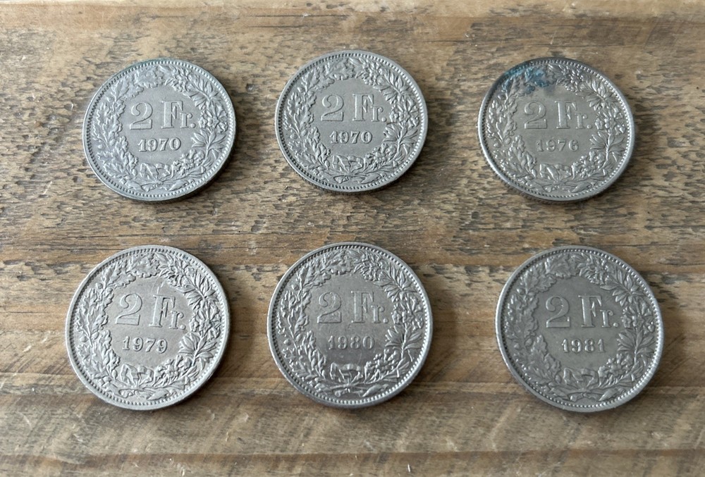 Switzerland 2 Francs, coin 1970-1981