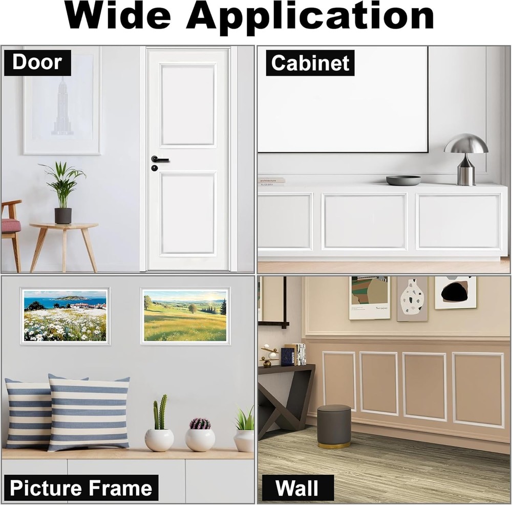 Wainscoting Panels - Peel & Stick 4 Bottom Frame (18 pcs) Luxury Wall Panel Kit