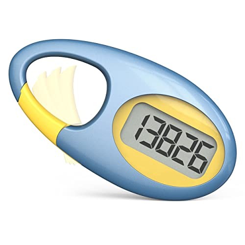 Simple 3D Step Counter, Walking Pedometer, Steps Tracker with Neck Blue