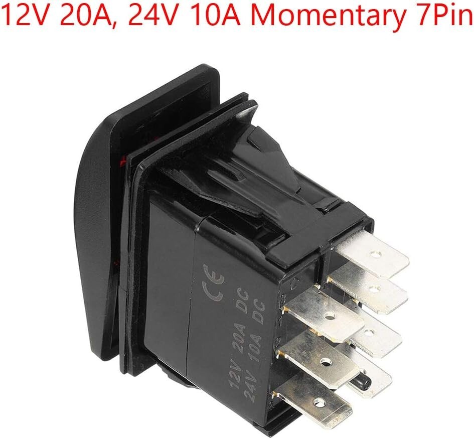 Universal 12V Rocker Switch with Blue LED Light for Easy Winch Control