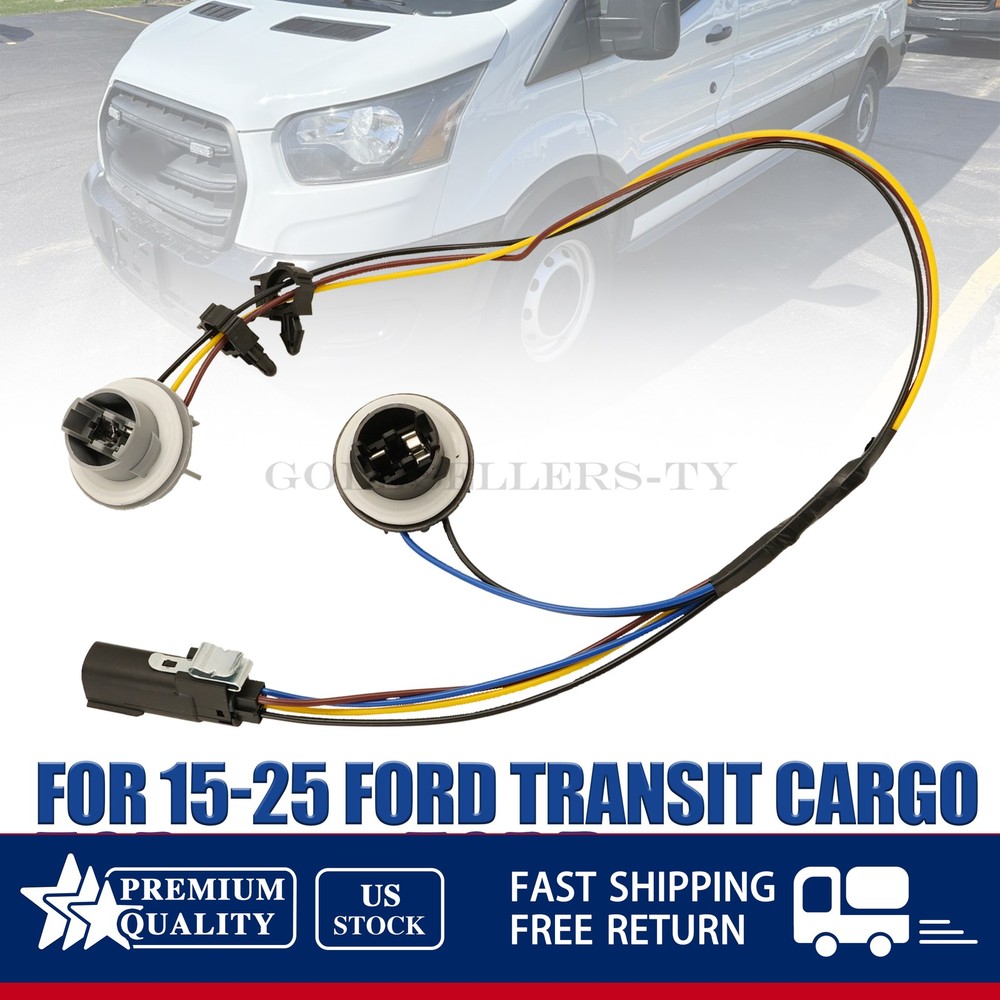 For 15-25 Ford Transit Cargo Tail Light Bulb Socket & Wiring