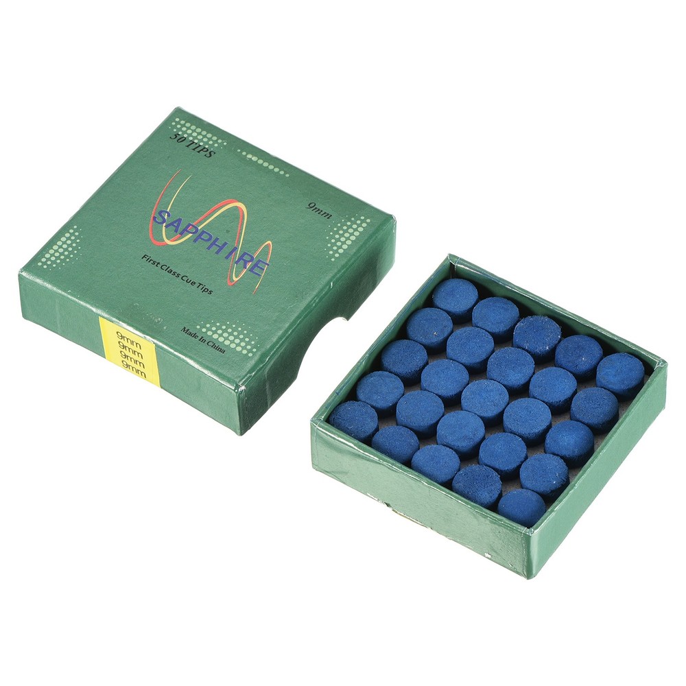 9mm Billiard Slide Stick Tips, 50pcs Replacement Tips, Blue