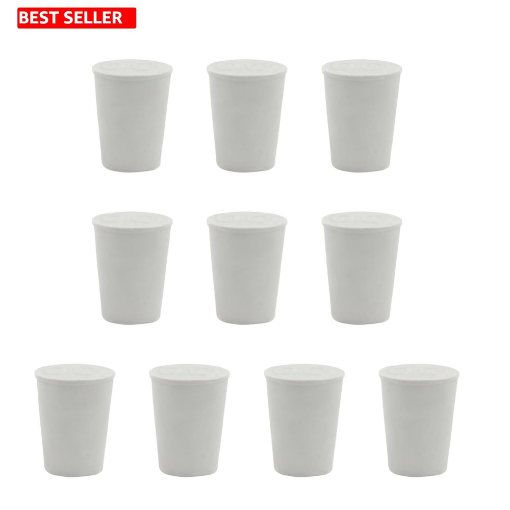 Solid Rubber Stoppers - 10 Assorted Sizes for Safe Laboratory Sealing