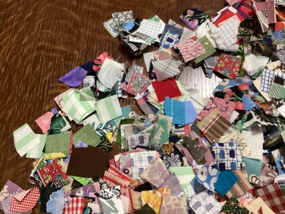 hand cut fabric squares for quilting