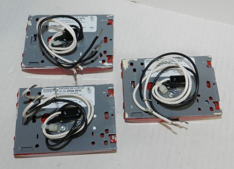 3 Edwards 270A-SPO Non Coded Fire Alarm Pull Stations