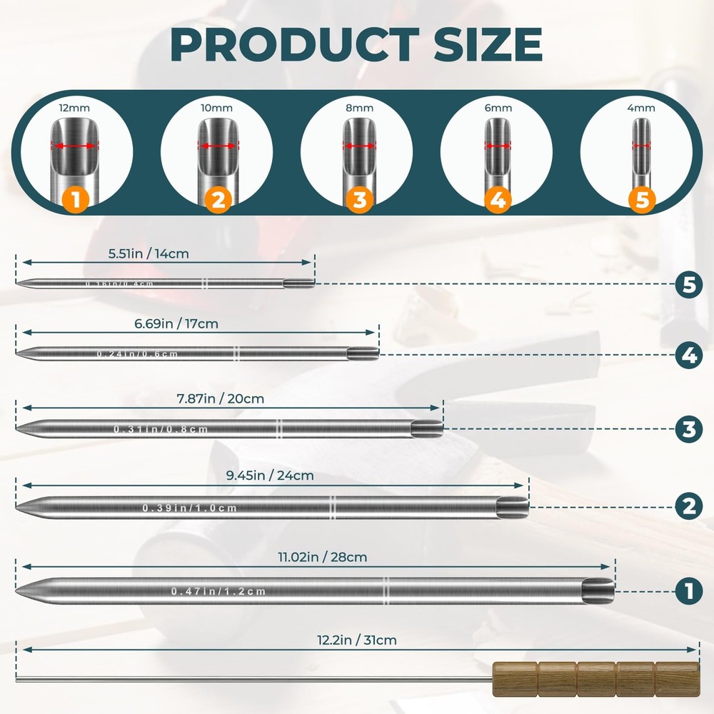 Rope Splicing Tool Kit, Rope Splicing FID Kit for Double Braid Eye Line 5 Sizes