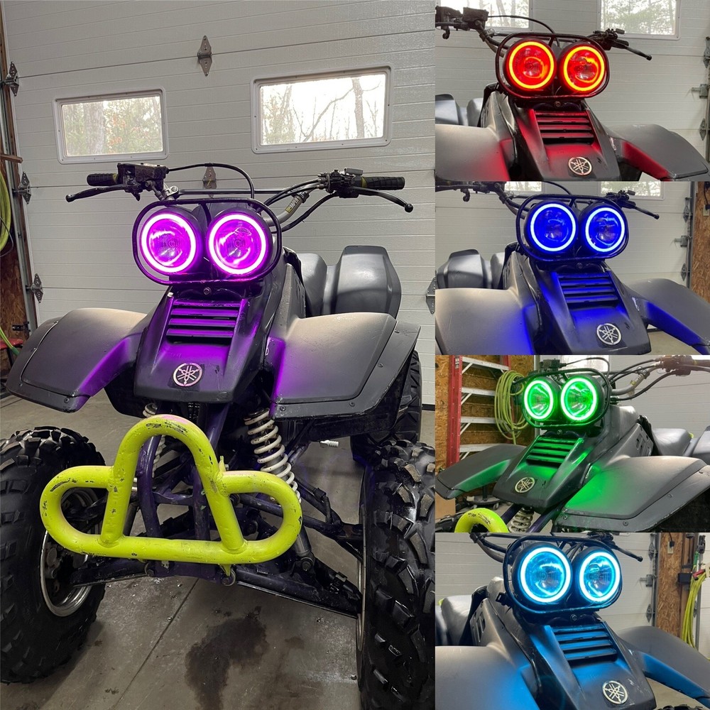 Multi Colored Yamaha Warrior YFM350X 350cc Halos Angle Led Rings Set Bluetooth