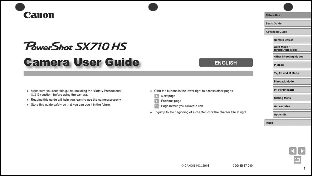 Canon Powershot SX710 HS Digital Camera User Instruction Guide  Manual