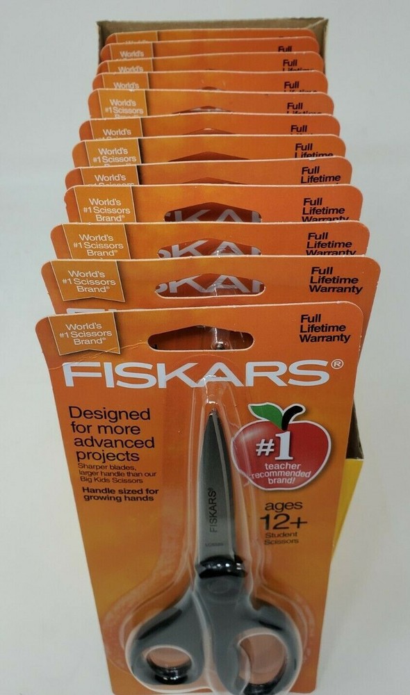 Fiskars Student Scissors Ages 12+ Assorted colors 1 case (case pack 12)