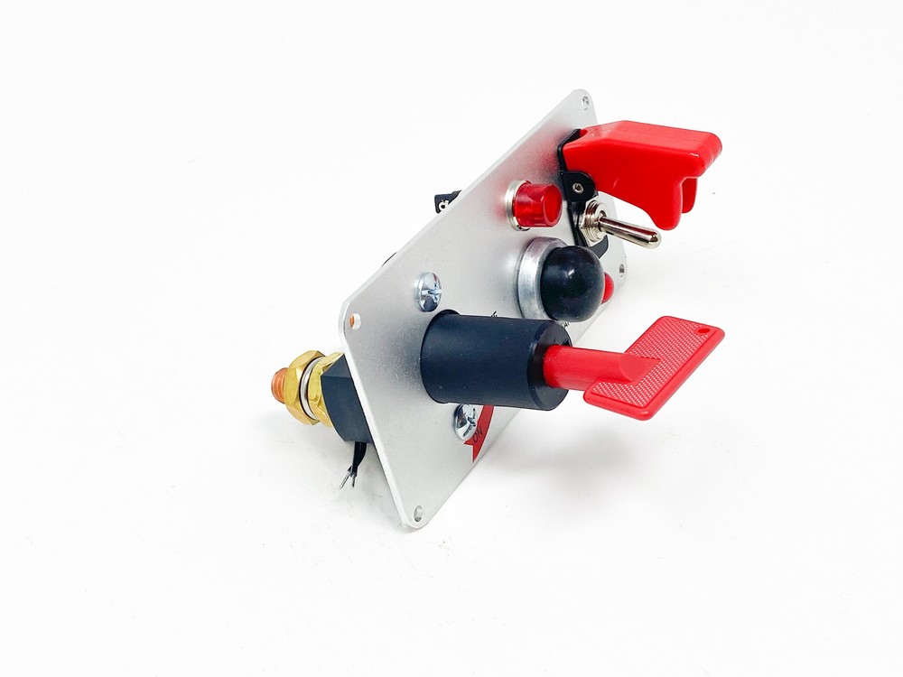 Ignition Switch Panel with Light Battery Disconnect Push Button Start Toggle - 2