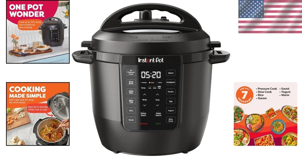 Programmable 6QT Pressure Cooker - Black