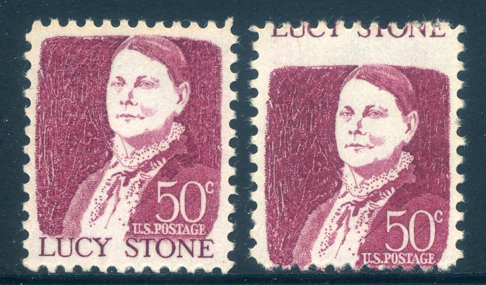 1293, 50¢ Lucy Stone Misperf Single with Normal for Comparison, Mint NH
