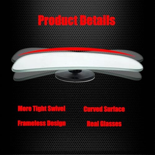 Rectangle Blind Spot Mirror, HD Glass Frameless Convex Frameless Rectangle
