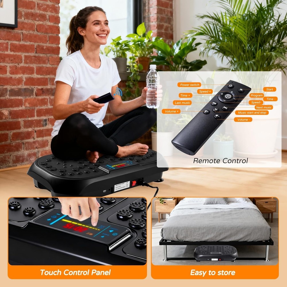 Vibration Plate Exercise Machine, Vibrating Plate for Lymphatic Drainage, Full B