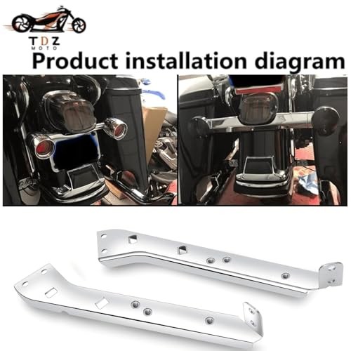 TDZ Chrome Saddlebag Rail Support Bracket Left & Chrome Rail Support Bracket