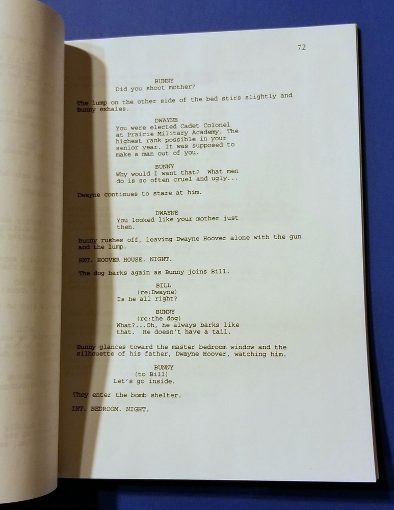 BREAKFAST OF CHAMPIONS original script BRUCE WILLIS NICK NOLTE KURT VONNEGUT