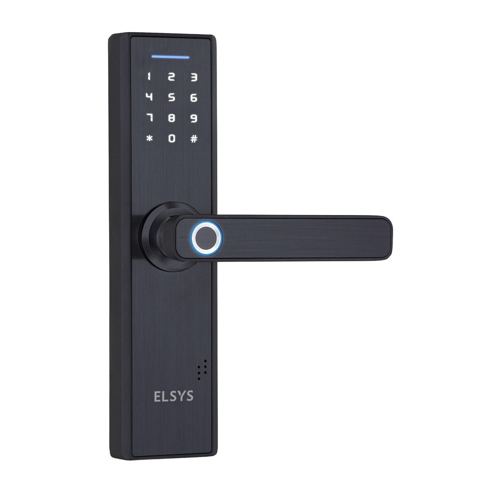 Digital Lock with Handle - Fingerprint Door Lock & Numeric Access - Black