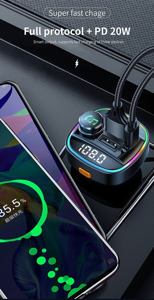 Bluetooth 5.0 FM Transmitter Car MP3 Player 2 USB Charger Receiver Adapter Kit