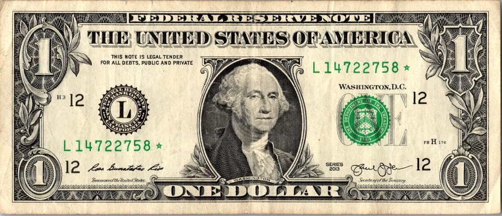 2013 L Star note Fancy Serial Number Regular Run