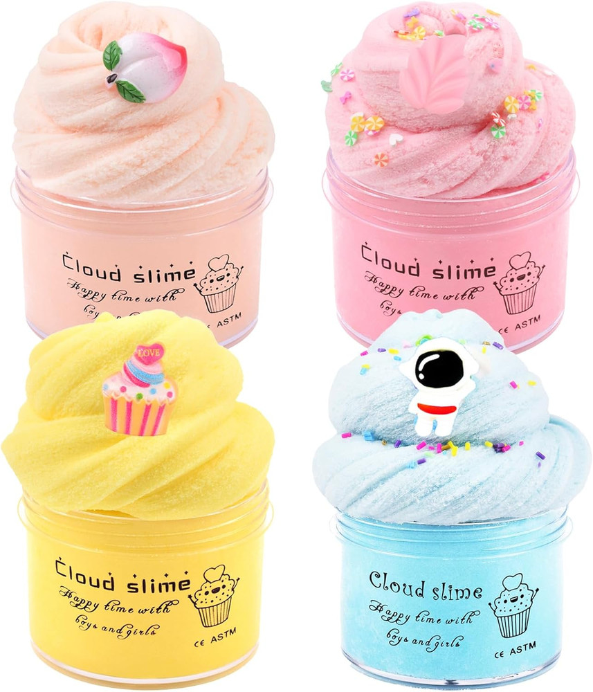 Cloud Stretch Putty Kit – Soft DIY Play Set with Accessories (4 Pack)
