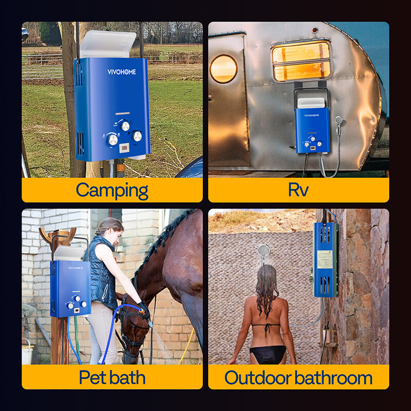 Portable LPG Propane Gas Hot Water Heater 6L Tankless Instant Boiler Outdoor RV