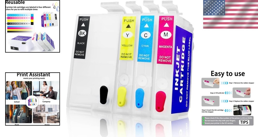 Refillable Sublimation Ink Cartridges for WF Printers - Environmentally Friendly